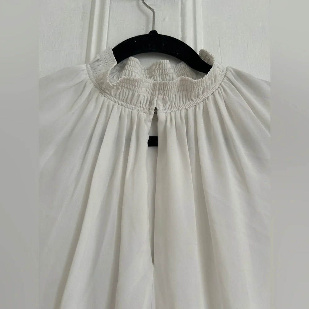 Babaton Aritzia Women's White Collared Keyhole Harry Blouse | Women's XS - Picture 5 of 5